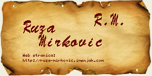 Ruža Mirković vizit kartica